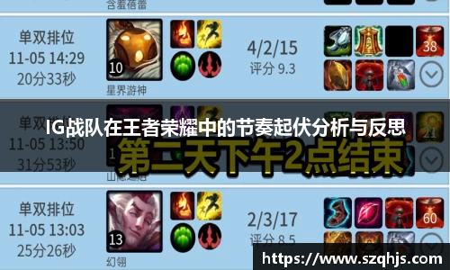 IG战队在王者荣耀中的节奏起伏分析与反思